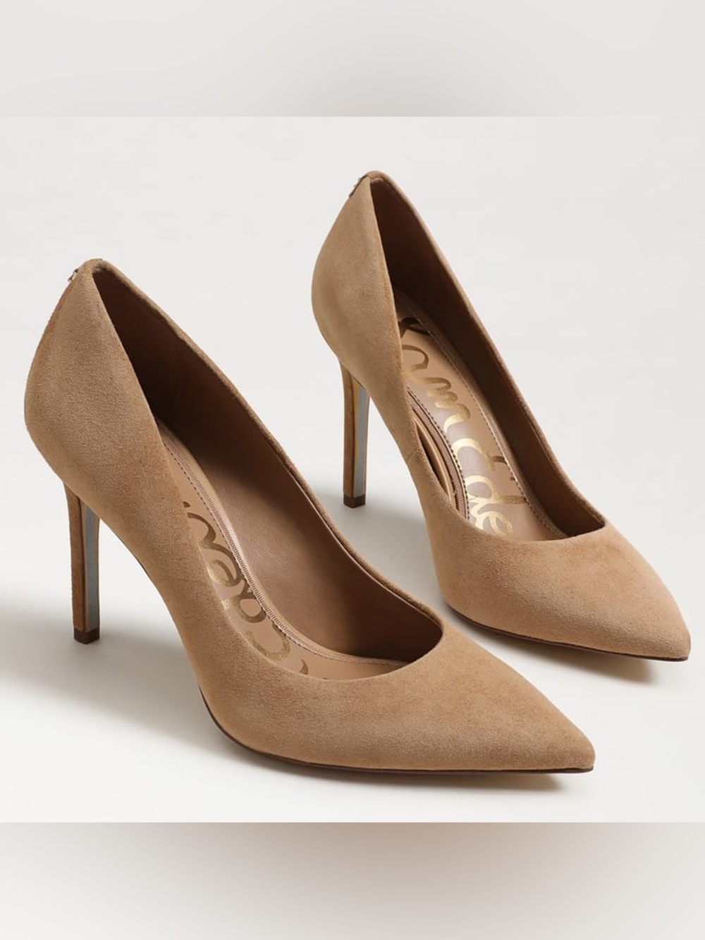Sam Edelman Hazel Nude Suede Pointed Toe Pumps Size 8.5